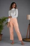 Women Neon Saffron Solid Hemp Lounge Pant