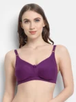 Double layered moulded full coverage bra Purple