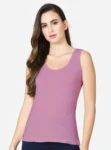 Short length regular fit tank top with round neckline and contoured armholes Rose Shadow