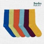 Badass Bold! Unisex Socks, 100% Organic Cotton, Crew Length, Pack of 6