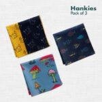 TMI! Too Motif Information! Women's Hankies, 100% Organic Cotton, Pack of 3