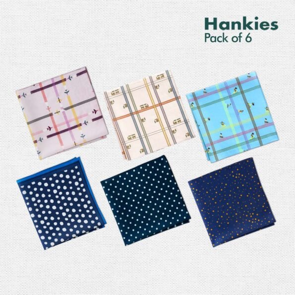 PTO! Polka Turn Over! + TBC! The Boss Collection! Men's Hankies, 100% Organic Cotton, Pack of 6