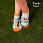 Snacc & Hotmess! Unisex Socks, 100% Organic Cotton, Ankle Length, Pack of 1