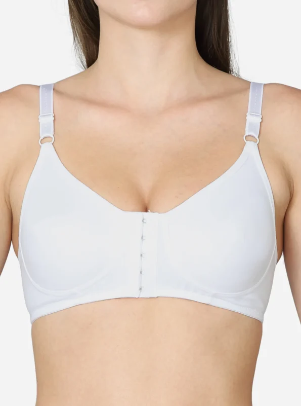 Front open seamless moulded bra White