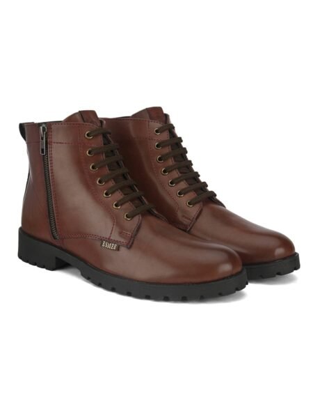 ESMEE MEN'S CASUAL ZIP BOOTS BROWN