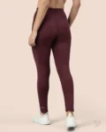 Women Performance Tights Mid Waist Maroon