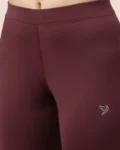 Women Performance Tights Mid Waist Maroon