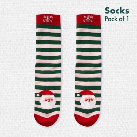 Socks-a-Clause! Unisex Socks, 100% Organic Cotton, Crew Length, Pack of 1