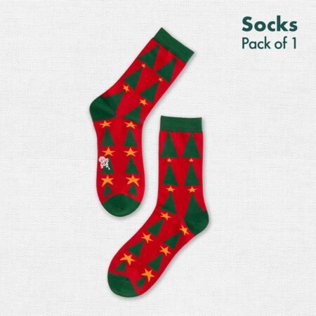 Mistletoe Mischief! Unisex Socks, 100% Organic Cotton, Crew Length, Pack of 1