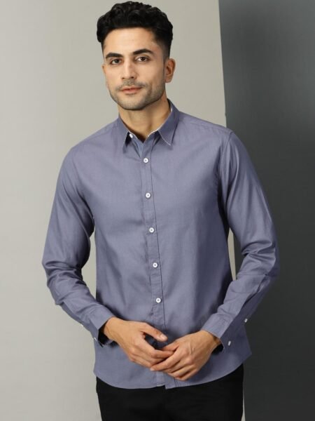 Blue Regular Fit Oxford Casual Shirt