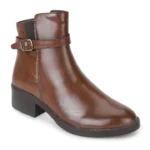 Slays Collar Strap Boots Brown