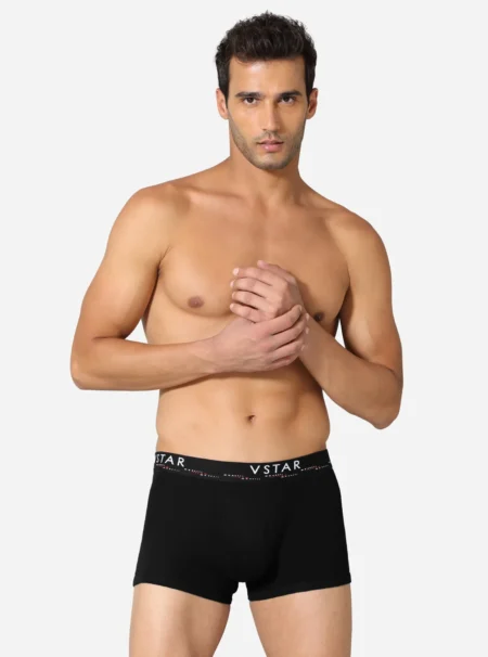 Premium cotton trunk with broad elastic waistband Black