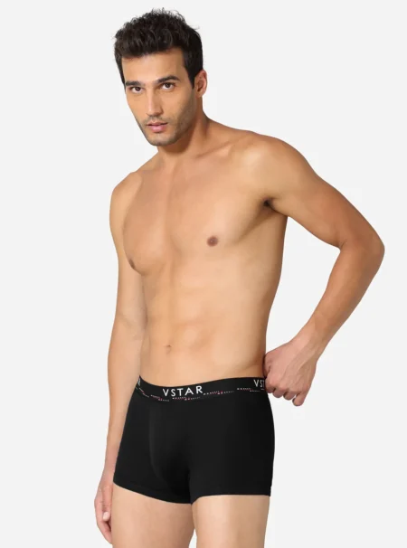 Premium cotton trunk with broad elastic waistband Black