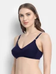 Double layered seamed bra with trimmed lace at the end Navy Blue-b_1_1653002451