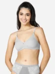 Double layered seamless medium coverage bra Grey