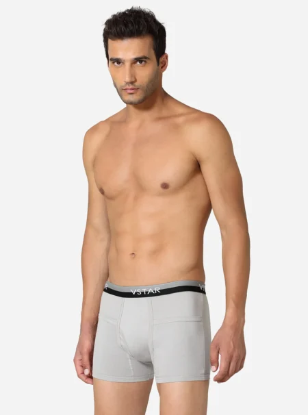 Premium cotton trunk with pouch fly opening Grey