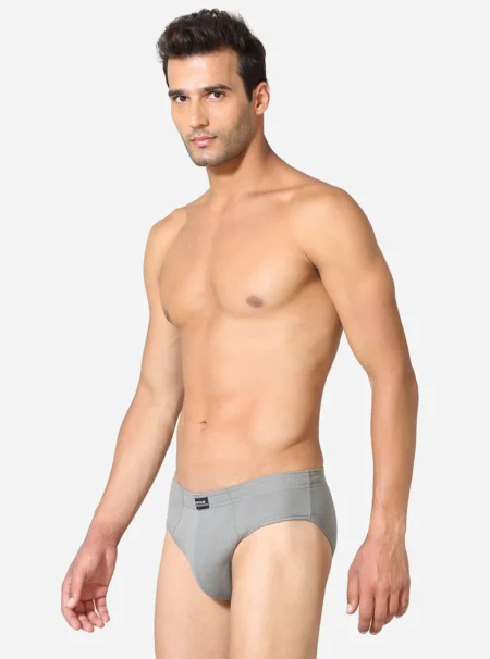 Premium cotton inner elastic brief with maximum coverage Grey