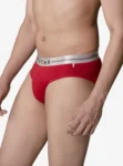 Super soft elastane brief with metallic waistband