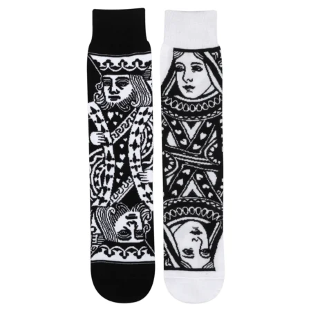 BALENZIA SPECIAL EDITION POKER KING & QUEEN PATTERNED CREW LENGTH SOCKS FOR MEN & WOMEN