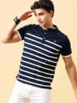 Dark Blue Stripes T Shirt