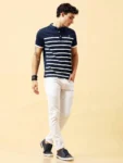 Dark Blue Stripes T Shirt