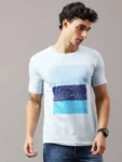 Blue Color Block T-Shirt