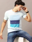 Blue Color Block T-Shirt