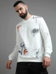 White Smoke Printed Sweatshirt