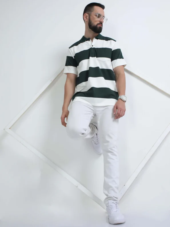 Timber Green and White Polo T-Shirt