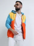 Multicolour cut and sew Hoodie