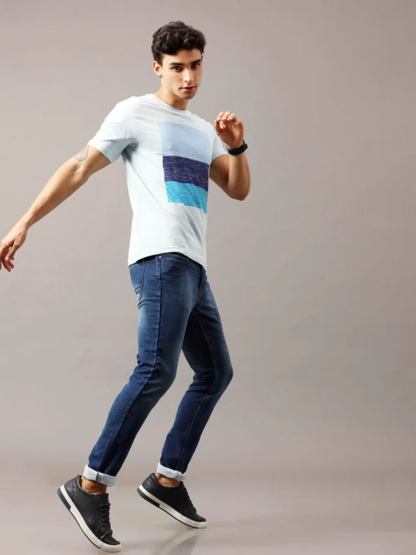 Blue Color Block T-Shirt