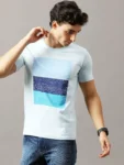 Blue Color Block T-Shirt