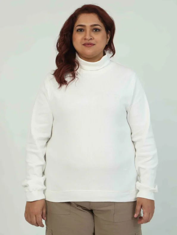 Titan White Turtle Neck Sweatshirt