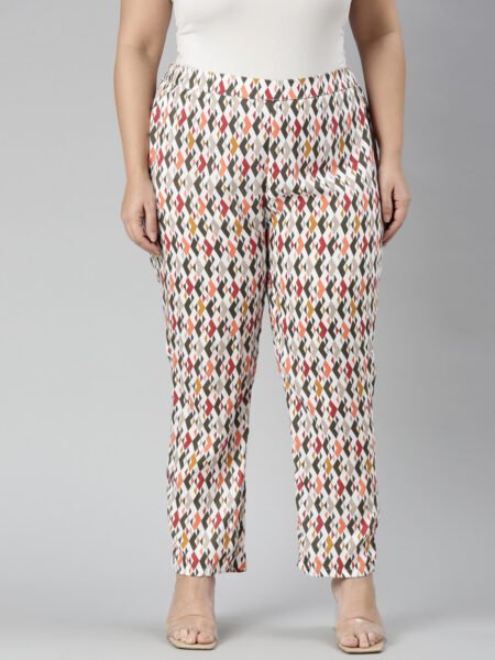 TheShaili - Women's Regular Fit Multi Color Palazzo Pant