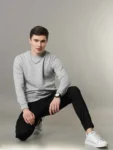 Men's White Crew Neck Jumper Sweatshirt