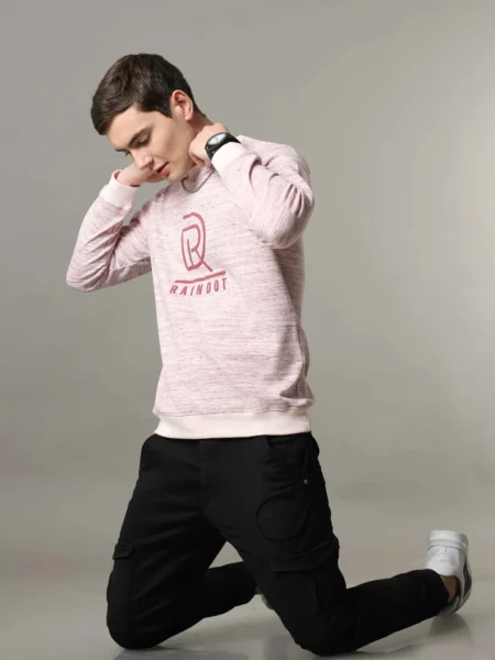 Men's White Full Sleeve Round Neck Sweatshirt