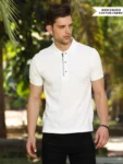 White Smoke Solid Polo T-Shirt