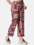 7Popwings Women Casual Boho Printed Regular Fit Trouser