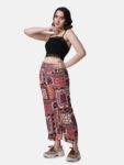 7Popwings Women Casual Boho Printed Regular Fit Trouser